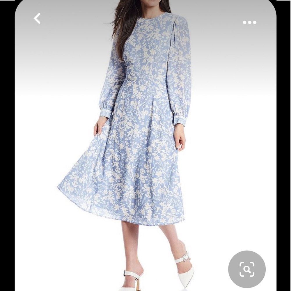 ANTONIO MELANI Blue and White Floral Maxi Dress